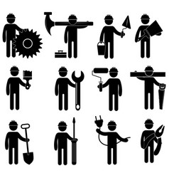 Construction professions set-1 Royalty Free Vector Image