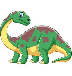 Cartoon brontosaurus with her baby Royalty Free Vector Image