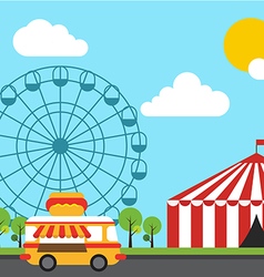 Fun fair theme park on isolated background Vector Image
