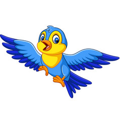 Cartoon happy little bird flying Royalty Free Vector Image Cartoon happy little bird flying Royalty Free Vector Image