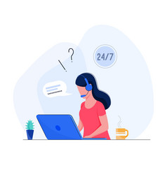 Call center concept customer support service help Vector Image