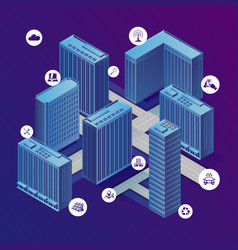 Concept of smart city with iot Royalty Free Vector Image
