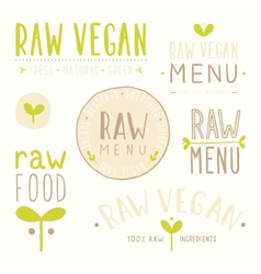 Raw vegan badges Royalty Free Vector Image - VectorStock