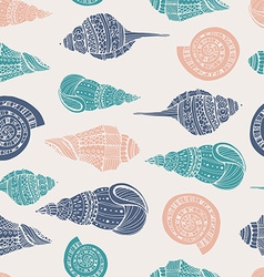 Seashell seamless pattern Royalty Free Vector Image