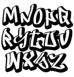 Graffiti font alphabet abc letters Royalty Free Vector Image