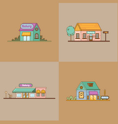 Bakery facade showcase with sweets Royalty Free Vector Image