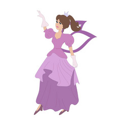 Cute little fairytale princess girl wearing green Vector Image