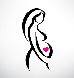 Pregnant woman symbol stylized sketch Royalty Free Vector