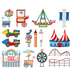 Set circus items on white background Royalty Free Vector