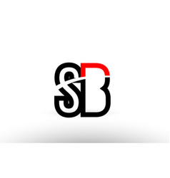 Red white color letter combination sb s b Vector Image