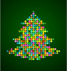 Xmas background with pixel christmas tree Vector Image