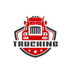 American truck transportation logo Royalty Free Vector Image