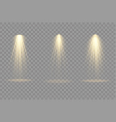 Spotlight projector light effect with yellow rays Vector Image