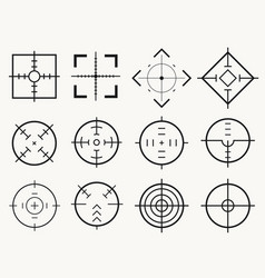 Crosshair icon set target mouse cursor pointers Vector Image