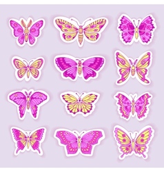 Set of butterflies decorative isolated silhouettes