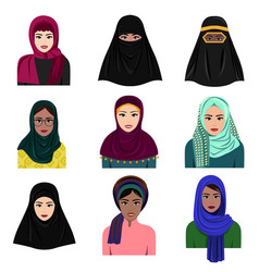 Arab women clothes national islamic fashion Vector Image