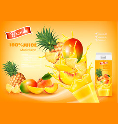 Fresh Peach Juice Royalty Free Vector Image - Vectorstock