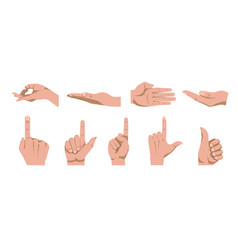 Cartoon gestures showed by human hands Royalty Free Vector