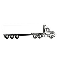 Sketch drawing of truck Royalty Free Vector Image