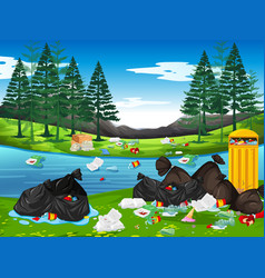 Pollution in national park Royalty Free Vector Image