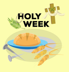 Holy week last supper of jesus christ thursday Vector Image