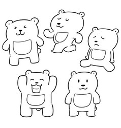 Set Of Bear Dancing Royalty Free Vector Image - Vectorstock