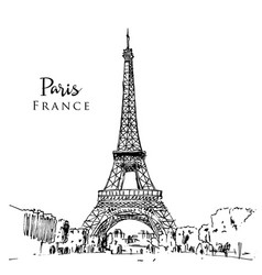 Eiffel tower hand drawn paris Royalty Free Vector Image