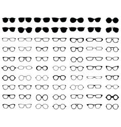 Black glasses icons set Royalty Free Vector Image
