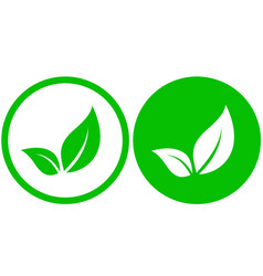 Eco green recycling circle icon with leaf Vector Image