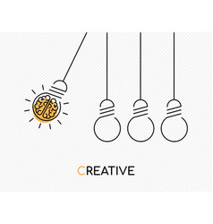 Creative art idea concept of brain as light bulb Vector Image