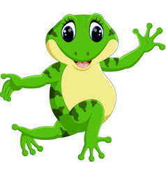 Cute frog cartoon Royalty Free Vector Image - VectorStock