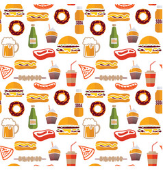 Fast food seamless pattern Royalty Free Vector Image