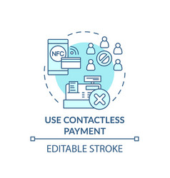 Contactless payment concept outline icon linear Vector Image