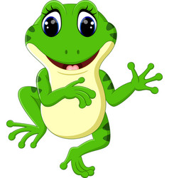 Cute frog cartoon Royalty Free Vector Image - VectorStock