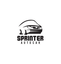 Sprinter car logo design template Royalty Free Vector Image