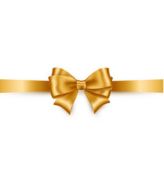 Shiny golden satin ribbon isolate gold bow Vector Image