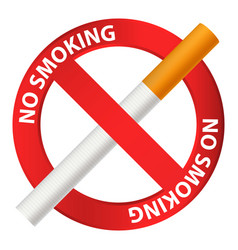 Public no smoking icon realistic style Royalty Free Vector