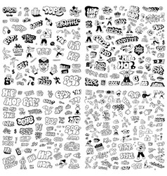 Rap graffiti doodle icon set design element Vector Image