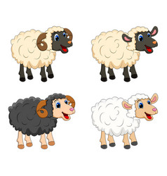 Cartoon white ram design isolated on white Vector Image