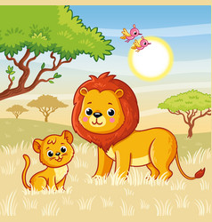 Cute lion Royalty Free Vector Image - VectorStock