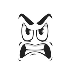 Angry human face icon of upset emoticon and emoji Vector Image