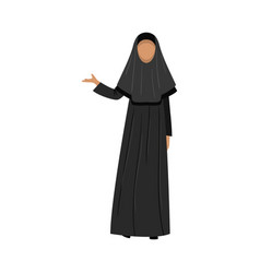 Muslim girl in a traditional ethnic black niqab Vector Image