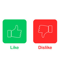 Thumb up and down red and green icons Royalty Free Vector