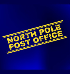 North pole post office scratched stamp seal Vector Image