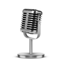 Realistic 3d modern microphone with handle Vector Image