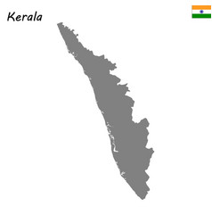 Kerala india map grey Royalty Free Vector Image