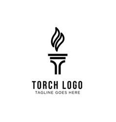 Torch logo design concept template Royalty Free Vector Image