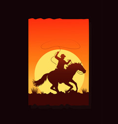 Cowboy Silhouette Sunset Vector Images (over 440)