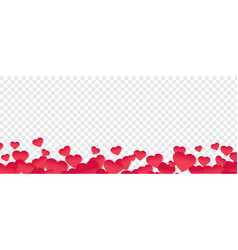 Red hearts border isolated with white background Vector Image