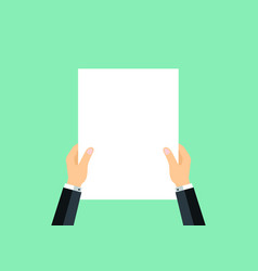 Hand hold empty a4 paper Royalty Free Vector Image
